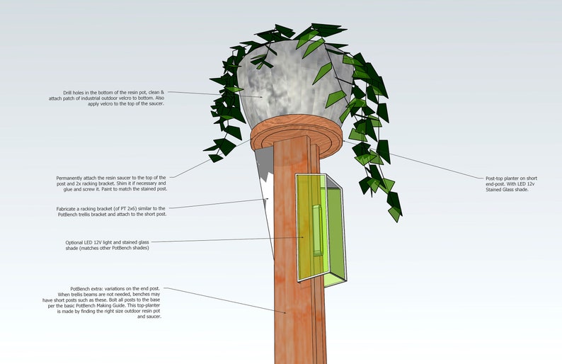 Pot Bench Extras Upgraded Design Variations image 2