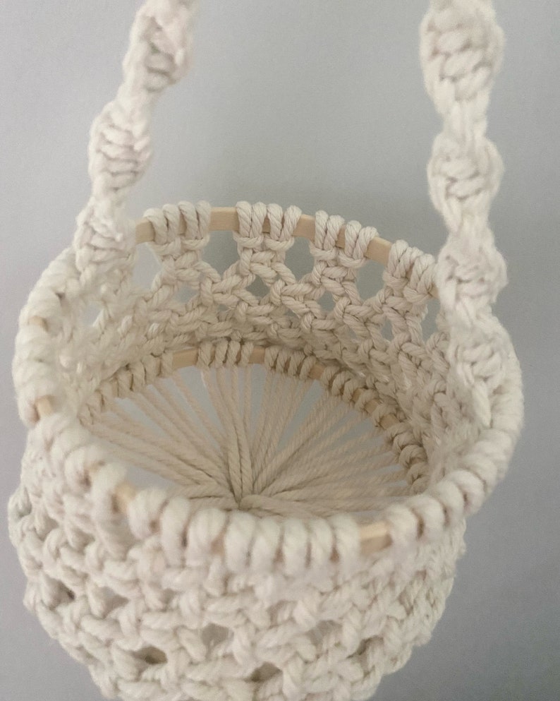 Macrame basket, flower girl basket, boho wedding accessory, plant holder, Easter Basket image 4