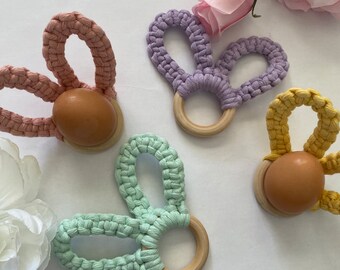 Macrame bunny napkin rings, Easter Decor, party decor, Easter Party Favors, dining, napkin holder, Egg holder, Easter accessories