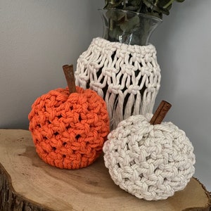Macrame Pumpkin, Fall decor, Autumn theme decorations, Halloween Decorations, boho decor