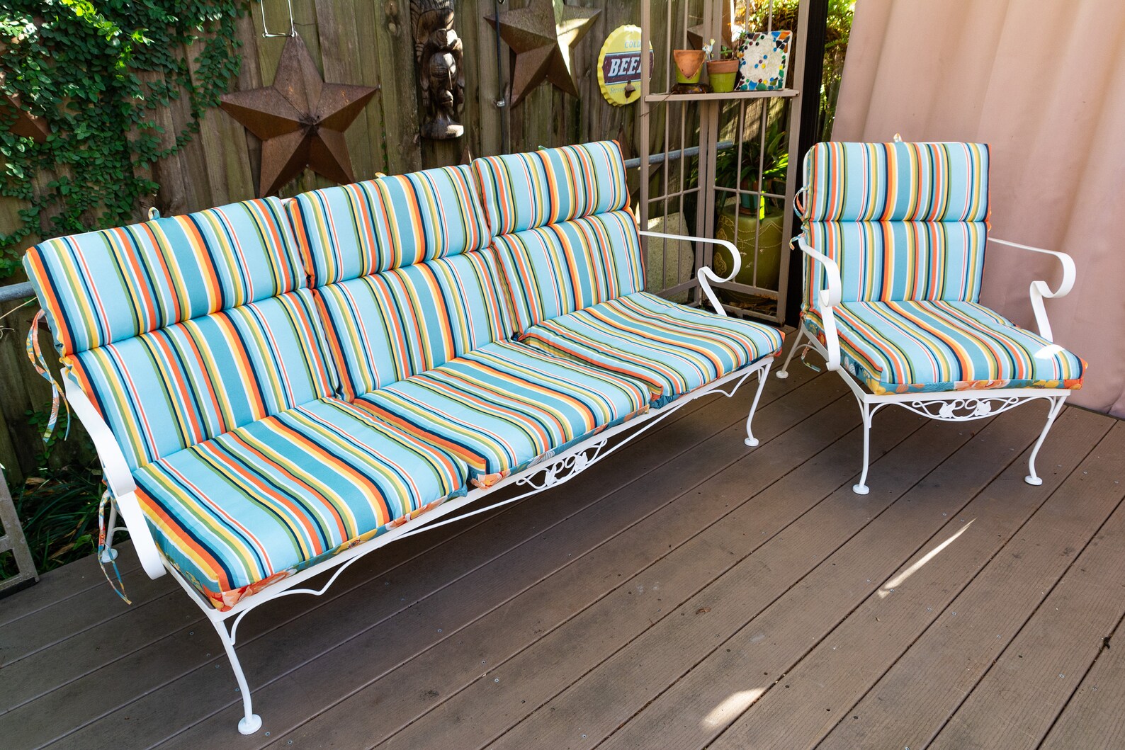 outdoor wrought iron couch