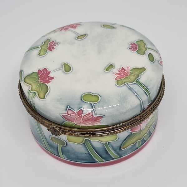 Pink Lilies - Benaya Ceramic Art Pottery Jewellery Box.