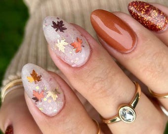 HELLO AUTUMN-glitter dip powder, fall nail dip, dip powder, dip powder nails, nail dip, dip nails, dip powders, dip powder for nails