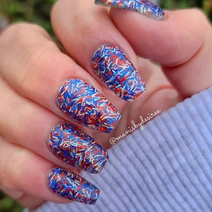 YOURE A FIREWORK- patriotic nail dip powder, patriotic glitter dip powder, dip powder, nail dip powder, nail dip, dip powder nails image 1