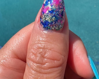 CINCO- foil dip powder, glitter, dip powder, birthday, fiesta, diy nails, rainbow
