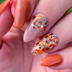 GOLDEN GATE- foil glitter dip powder, fall nail dip, dip powder, dip powder nails, nail dip, dip nails, dip powders, dip powder for nails
