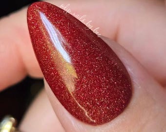 SPICED CIDER- burnt red shimmer dip powder,  nail dip powder, diy nails, fall nails