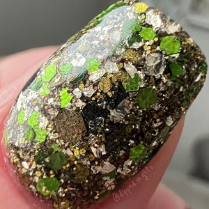 FOLIAGE- green and brown glitter dip powder, green and brown nail dip, dip powder, dip powder nails, nail dip, dip nails, dip powders