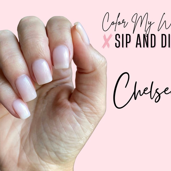 CHELSEA- milky pink nail dip powder, french dip powder, nail dip, dip nails, nail dips, dip powder for nails, baby boomer dip powder