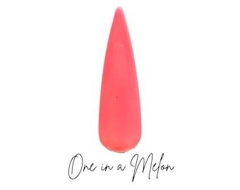 ONE IN a MELON- neon dip powder, coral dip powder, coral nail dip, dip powder, nail dip, dip nail powder, powder dip nails