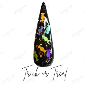 TRICK OR TREAT-glitter dip powder, glitter nail dip, dip powder, nail dip powder, dip powder nails, nail dips, Halloween dip powder