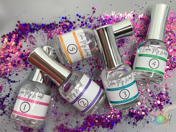 DIP POWDER LIQUIDS- dip powder, nail dip, nail dipping powder, nail dip liquids, top coat, base coat, activator, nail dip powder
