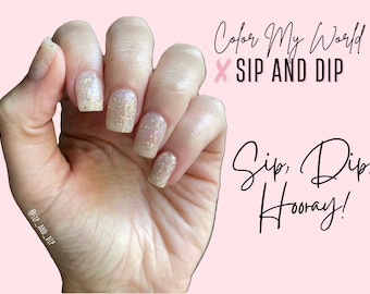 SIP, DIP, HOORAY!- foil nail dip powder, foil dip powder, nail dip, dip nails, nail dips, dip powder for nails