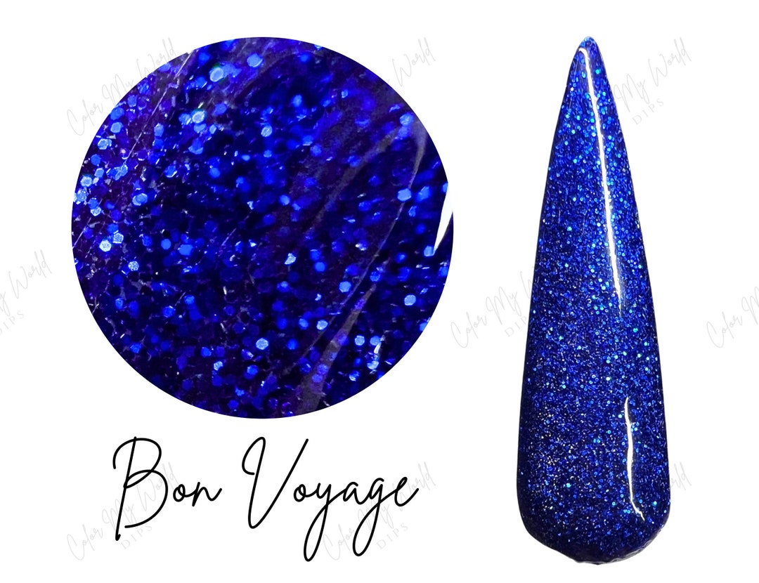 BON Voyageblue Glitter Dip Powder, Blue Glitter Nail Dip, Glitter Dip Powder, Glitter Nail Dip