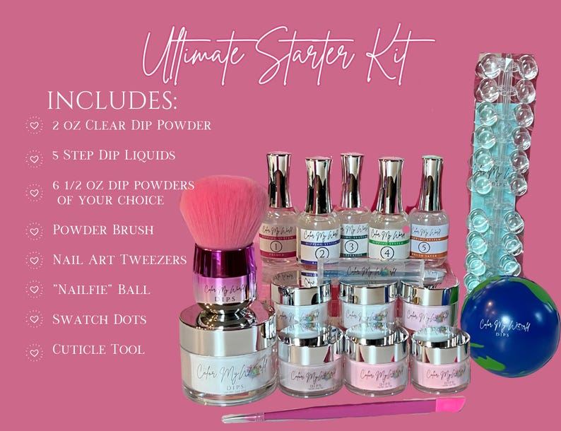 Dip Powder Starter Kit- dip powder liquids, dip powder kit, nail dip powder starter kit, nail dip starter kit, nail dip liquids image 2