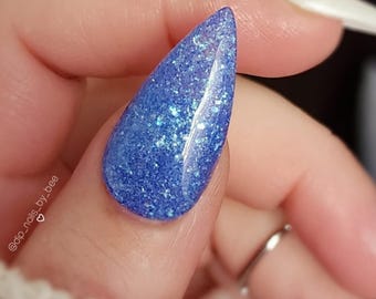 IN YOUR DREAMS- blue flaky dip powder, blue nail dip, dip powder, winter nails, dip powder nails