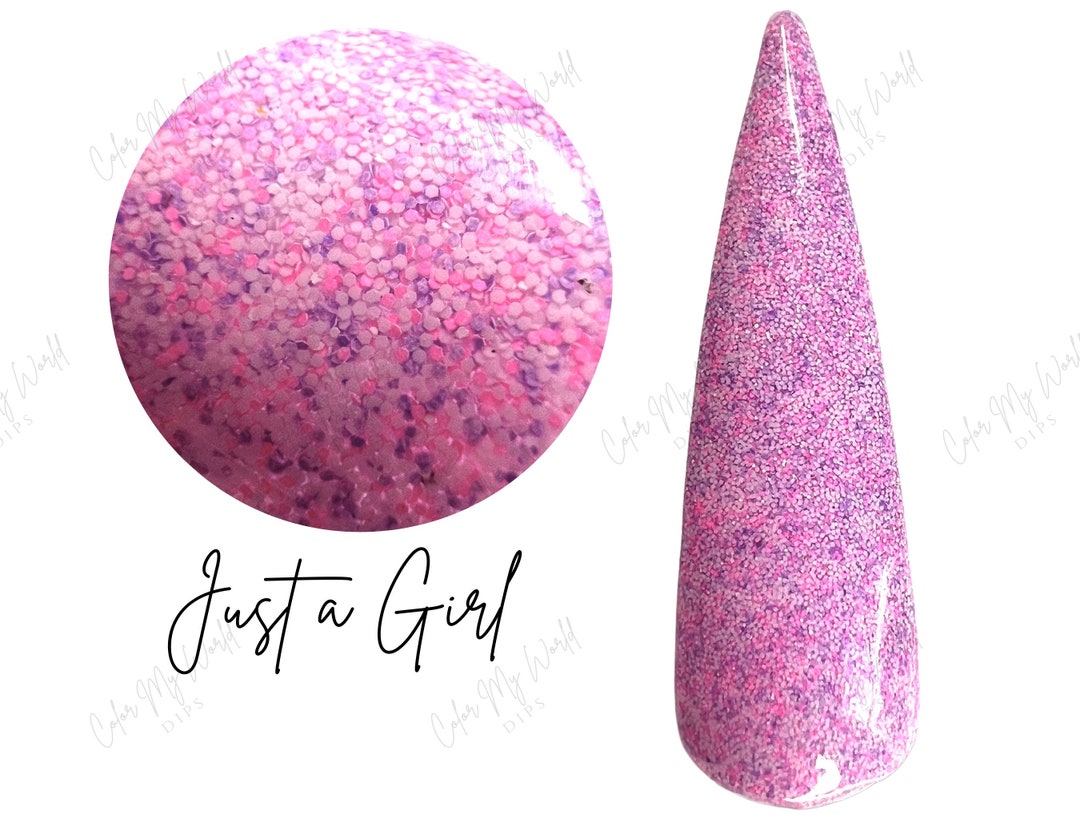 JUST A GIRL Glitter, Glitter Dip Powder, Glitter Nail Dip, Dip Powder