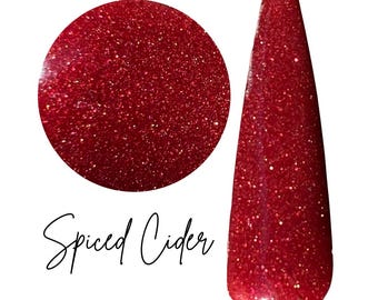 SPICED CIDER- burnt red shimmer dip powder,  nail dip powder, diy nails, fall nails