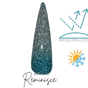 REMINISCE- reflective glitter dip powder,  reflective glitter nail dip, reflective dip powder, reflective thermal nail dip
