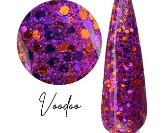 VOODOO- seasonal, halloween, glitter, dip powder, nail dip, diy nails