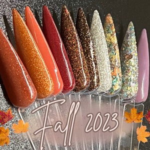Fall 2023- fall glitter collection, dip powder, glitter foil nail dip, nail dip powder, dip powder nails, nail dip, dip powder