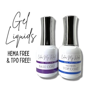 GEL LIQUIDS- gel top coat, nail gel top coat, top coat, nail top coat, gel polish, gel base coat, gel base, gel top and base