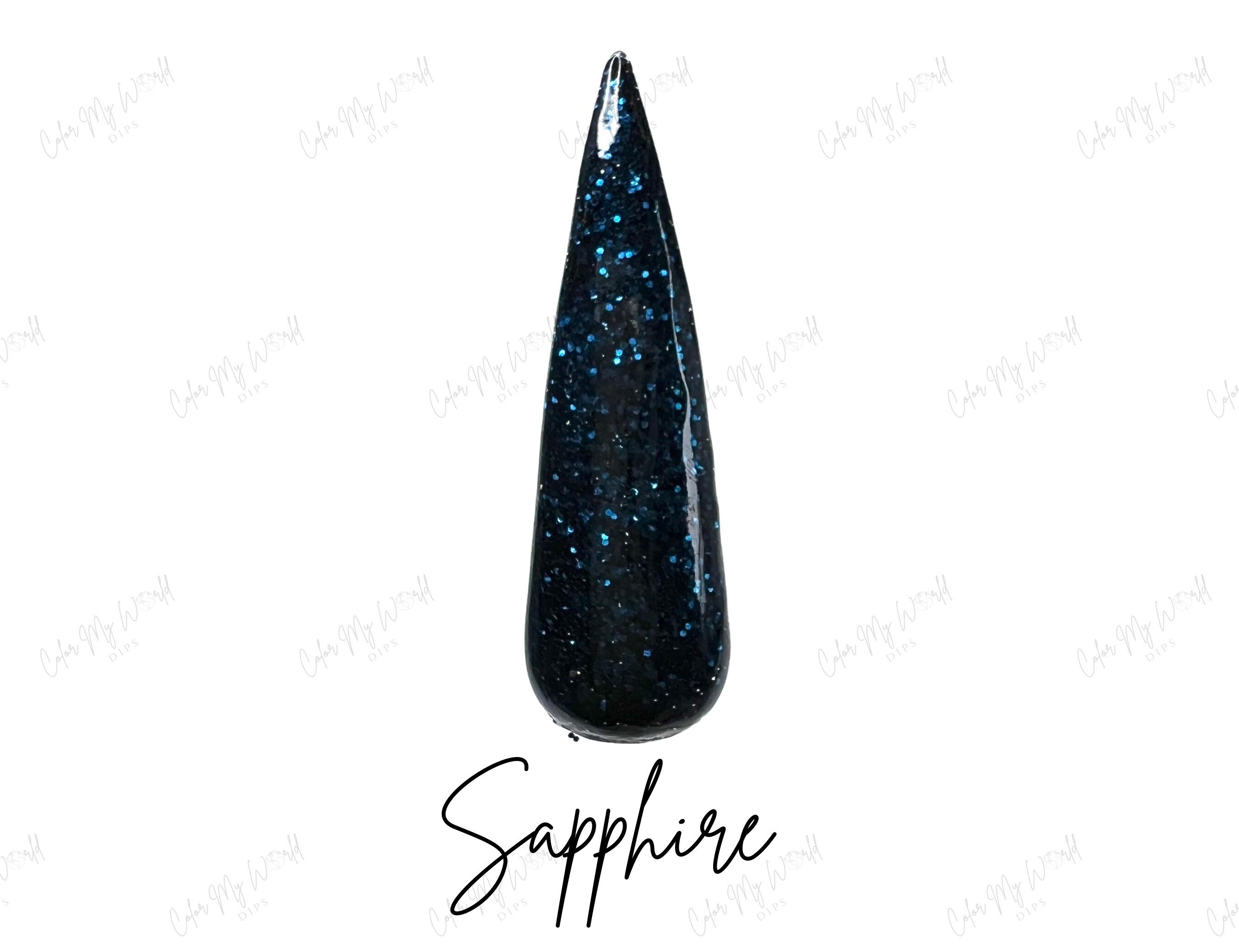 SAPPHIRE Blue Glitter Dip Powder Blue Glitter Nail Dip Dip Etsy