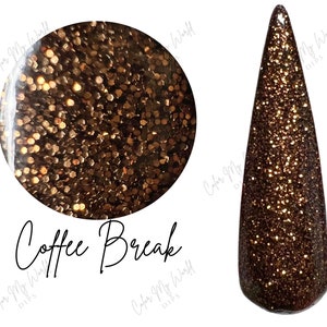 COFFEE BREAK-glitter dip powder, fall nail dip, dip powder, dip powder nails, nail dip, dip nails, dip powders, dip powder for nails