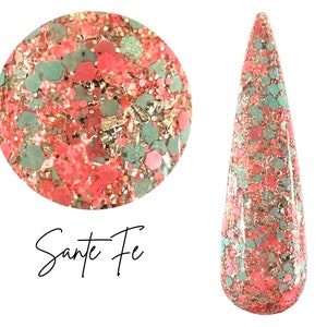 SANTE FE- glitter dip powder,  nail dip, dip powder, nail dip powder, dip powder nails, nail dips, diy nails