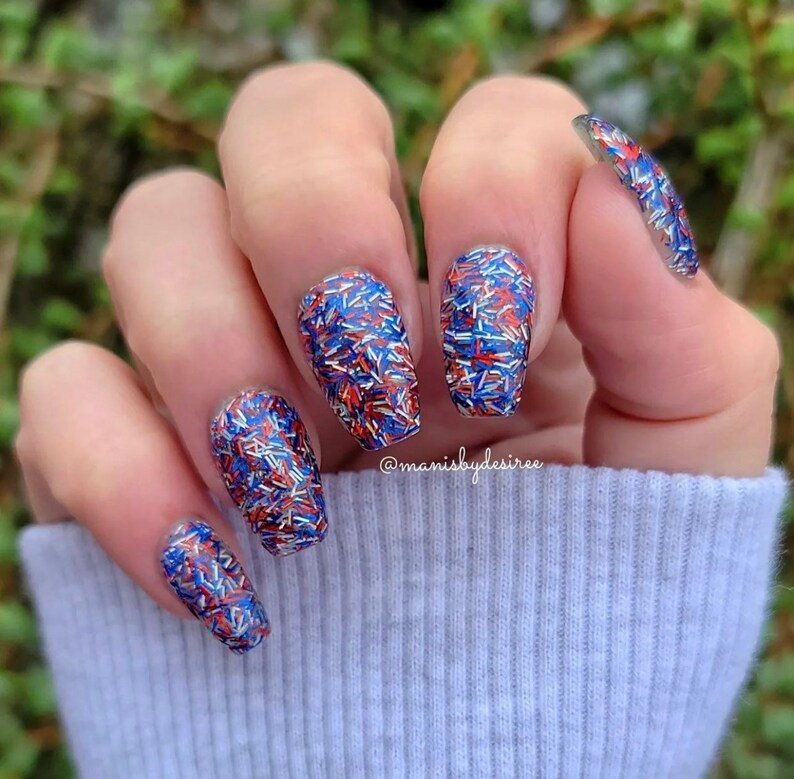 YOURE A FIREWORK- patriotic nail dip powder, patriotic glitter dip powder, dip powder, nail dip powder, nail dip, dip powder nails image 5