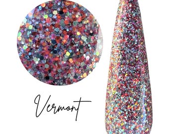 VERMONT- glitter dip powder, nail dip powder, diy nails, fall nails