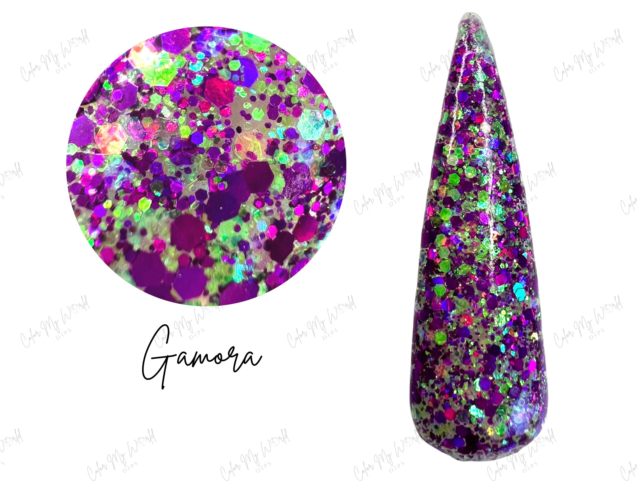 GAMORA Green and Purple Glitter Dip Powder Purple Glitter Etsy