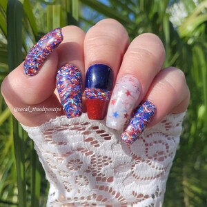 YOURE A FIREWORK- patriotic nail dip powder, patriotic glitter dip powder, dip powder, nail dip powder, nail dip, dip powder nails image 4