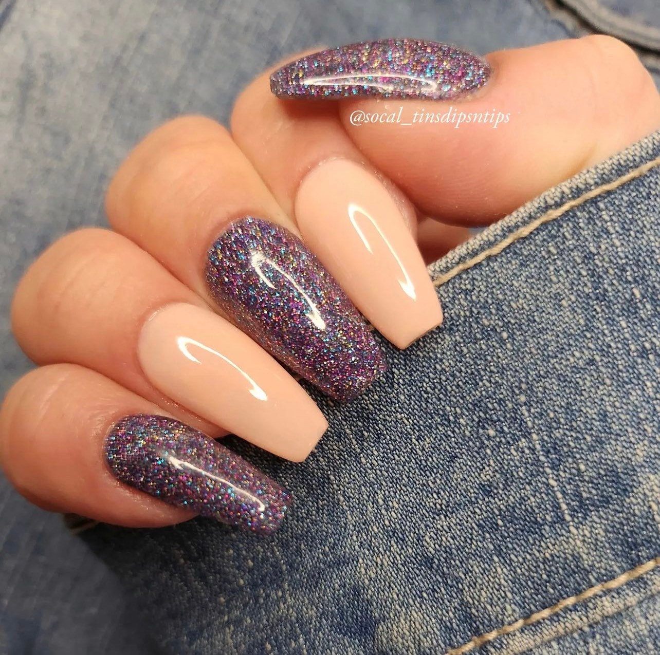 Layered Dip Powder Nails with Ombre Magic