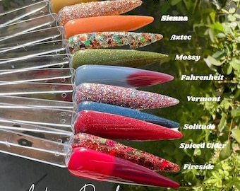 AUTUMN DISPLAY- fall collection, dip powder, fall glitter nail dip, fall mani, dip powder collection, nail dip, diy nails