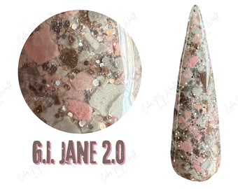 GI JANE 2.0-camo matte glitter dip powder, matte glitter nail dip, camo dip powder, camo nail dip powder, dip powder nails, camo nail dips