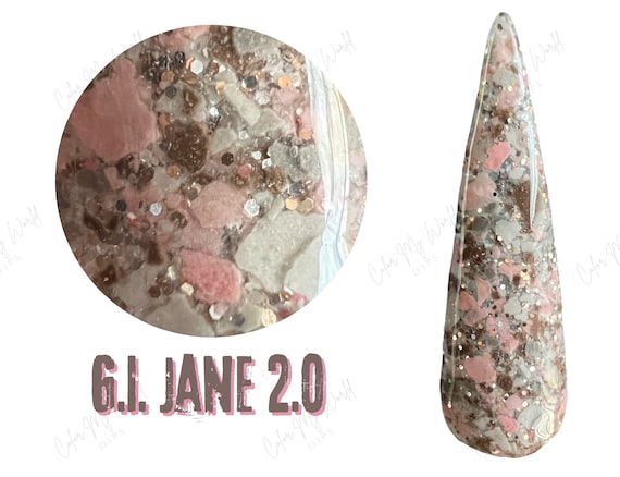 GI JANE 2.0-camo matte glitter dip powder, matte glitter nail dip, camo dip powder, camo nail dip powder, dip powder nails, camo nail dips