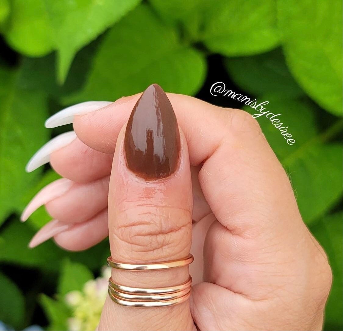 Glossy Chocolate Nail Design