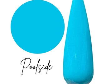 POOLSIDE-blue dip powder, nail dip, dip powder, summer nails, diy nails, blue nails