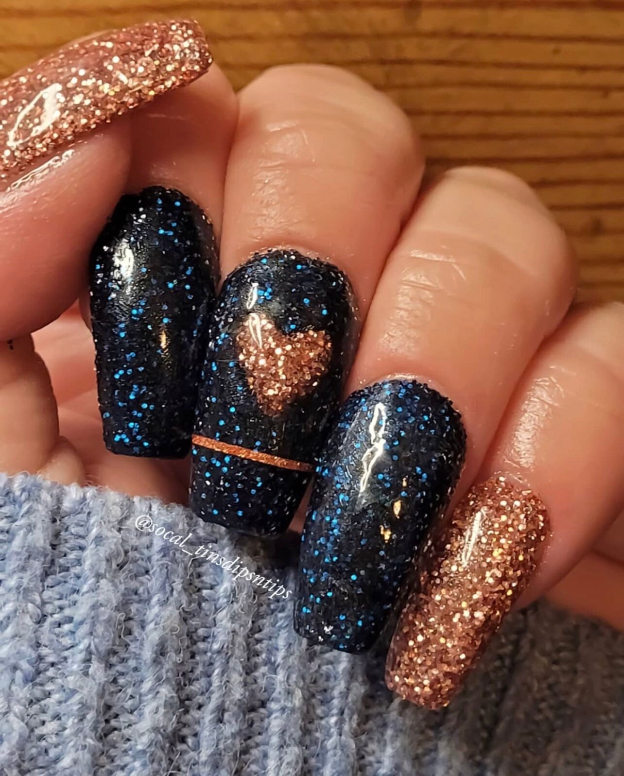 SAPPHIRE Blue Glitter Dip Powder Blue Glitter Nail Dip Dip Etsy