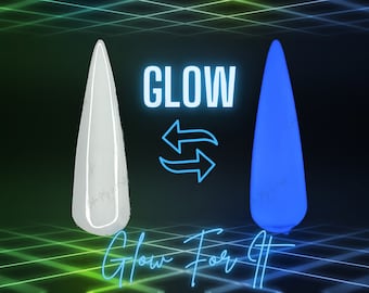 GLOW FOR IT- glow dip powder, white glow dip powder, glow nail dip, dip powder, nail dip powder, Halloween nail dip