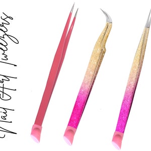 Peut inclure: Trois paires de pinces &agrave; &eacute;piler avec des manches en paillettes roses et dor&eacute;es. Les pinces sont con&ccedil;ues pour le nail art.