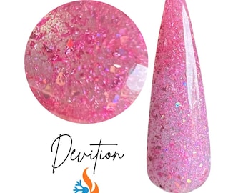 DEVOTION- pink thermal dip powder, thermal dip powder, dip powder, dip powders, nail dips, diY nails
