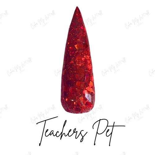 TEACHERS PET Red Glitter Dip Powder Red Glitter Nail Dip Etsy