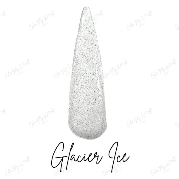 GLACIER ICE- white glitter dip powder, glitter nail dip, dip powder, nail dip powder, dip powder nails, nail dips, translucent glitter dip