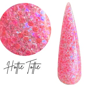 HOTTIE TOTTIE- glitter dip powder,  nail dip, dip powder, nail dip powder, dip powder nails, nail dips, diy nails