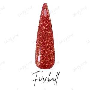 FIREBALL- glitter dip powder, dip powder, dip powder, dip powders, nail dips, dip nails, dip powder nails