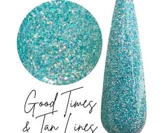 GOOD TIMES & TAN lines- summer nail dip, glitter dip powder,  glitter nail dip, dip powder, nail dip powder, dip powder nails, nail dips,
