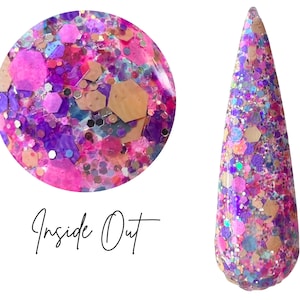 INSIDE OUT- glitter dip powder, glitter nail dip, dip powder, nail dip powder, dip powder nails, nail dips