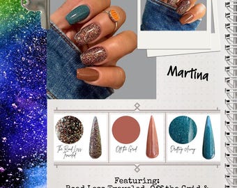 MARTINA AMBASSADOR ARCHIVE- Drifting Away, Road Less Traveled, Off the Grid , Dip powder, nail set, diy nails, nail inspo